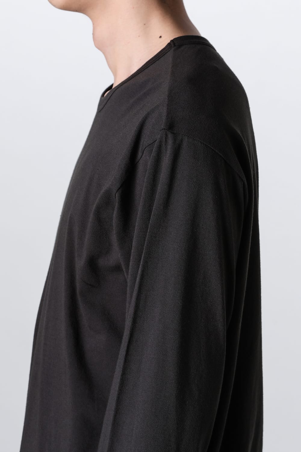 Crew Neck Long Sleeve T-Shirt Charcoal