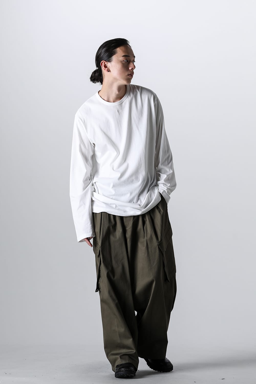 Crew Neck Long Sleeve T-Shirt Off White