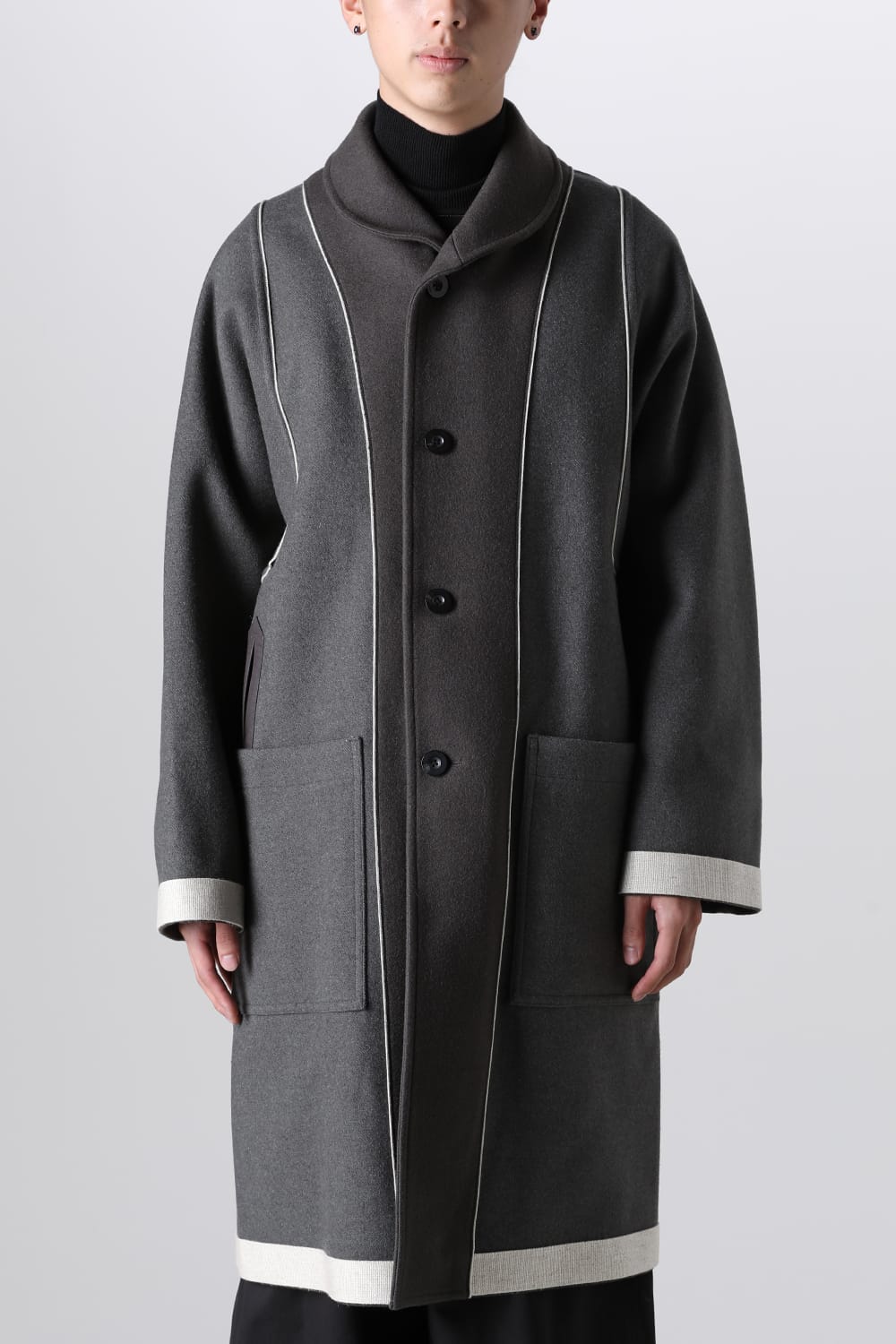 リバーシブル ショールカラーコート