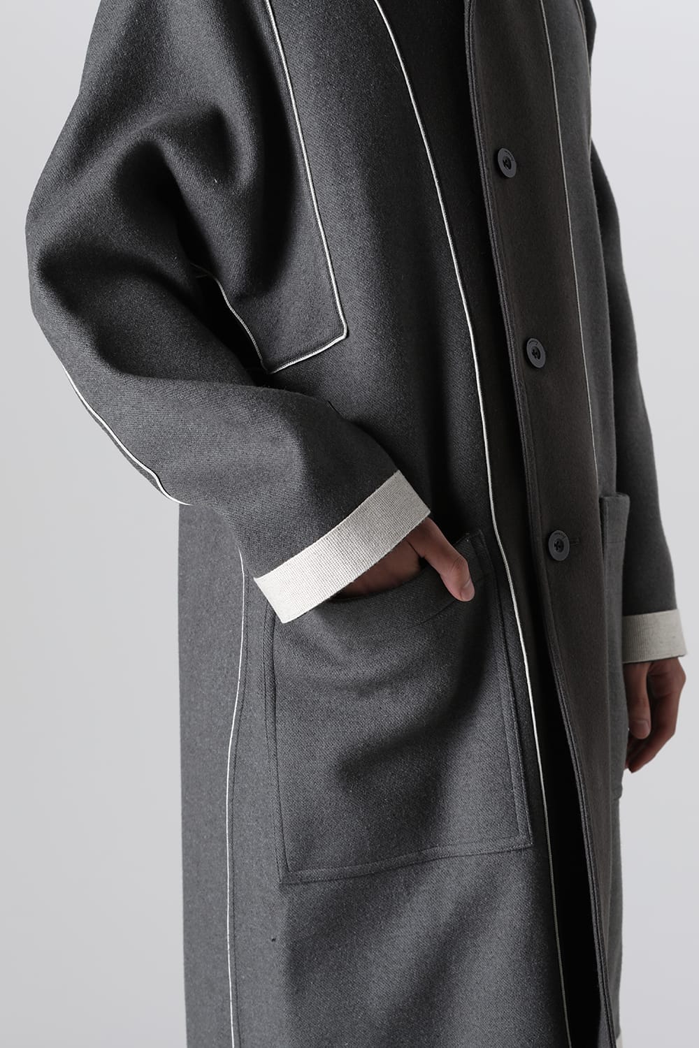 リバーシブル ショールカラーコート