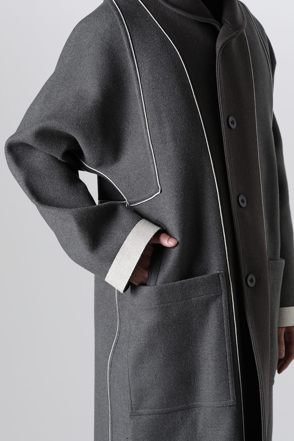 リバーシブル ショールカラーコート