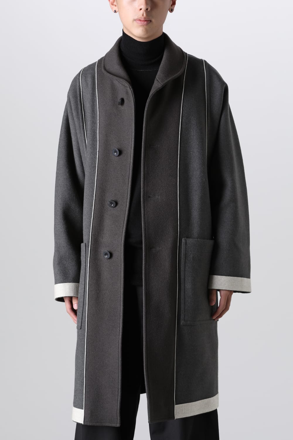 リバーシブル ショールカラーコート