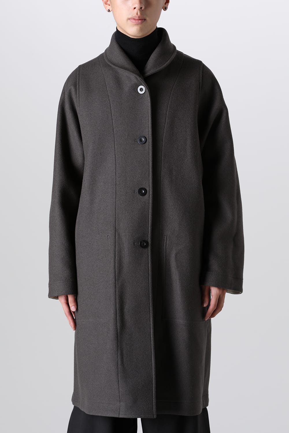 リバーシブル ショールカラーコート