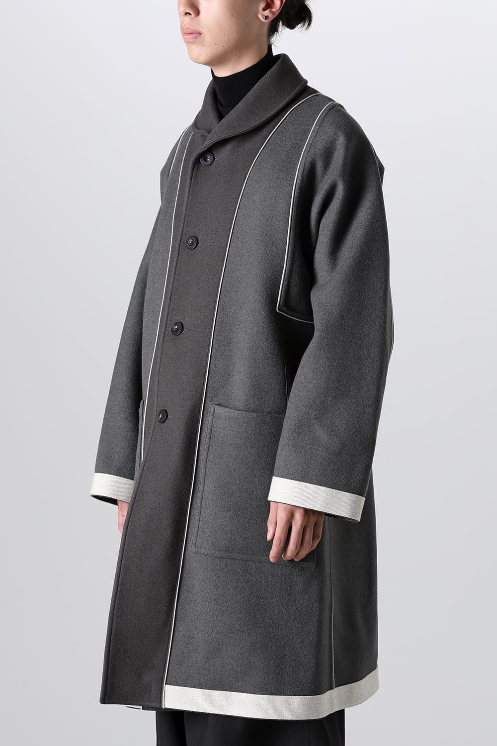 リバーシブル ショールカラーコート
