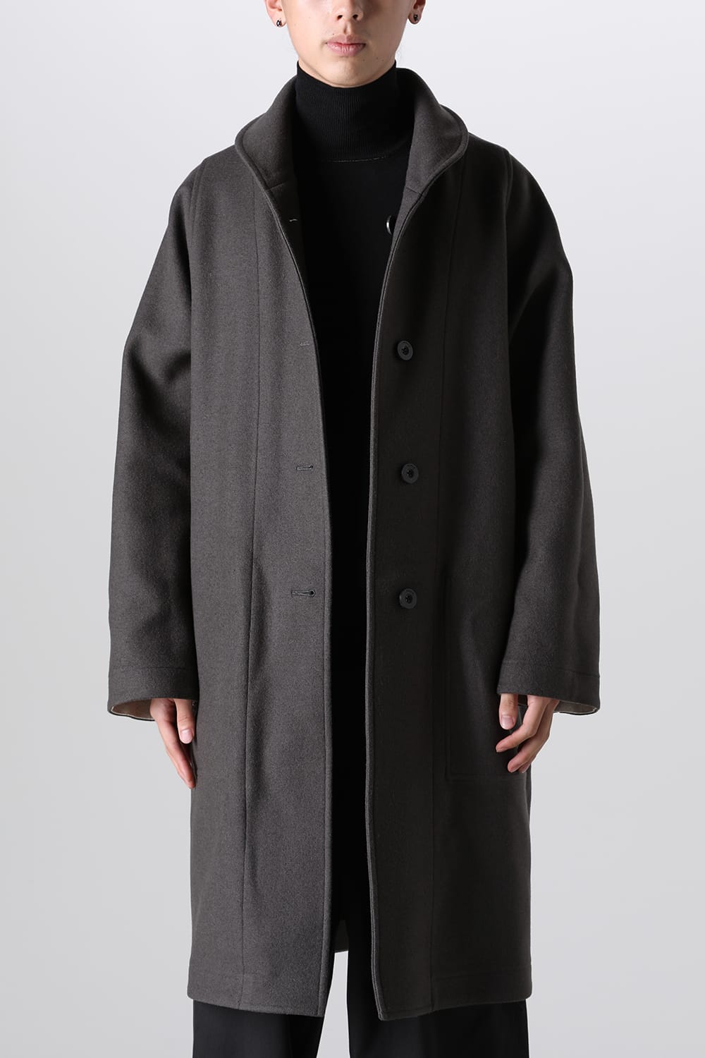 リバーシブル ショールカラーコート