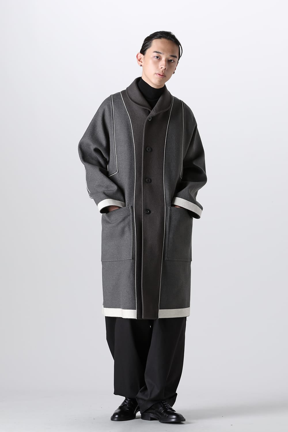 リバーシブル ショールカラーコート