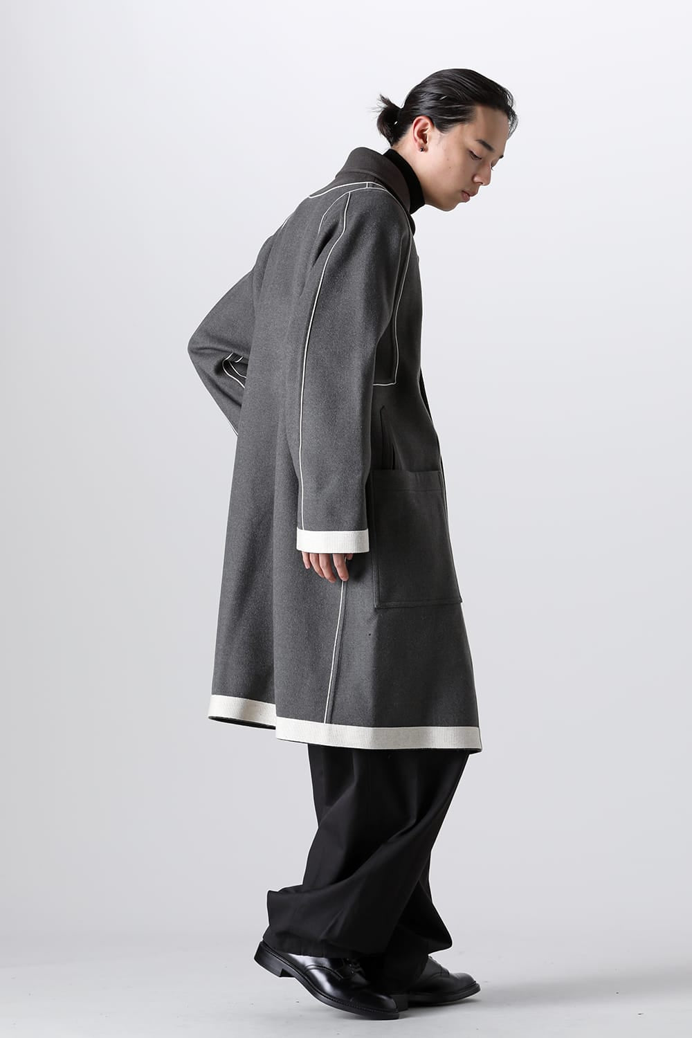 リバーシブル ショールカラーコート