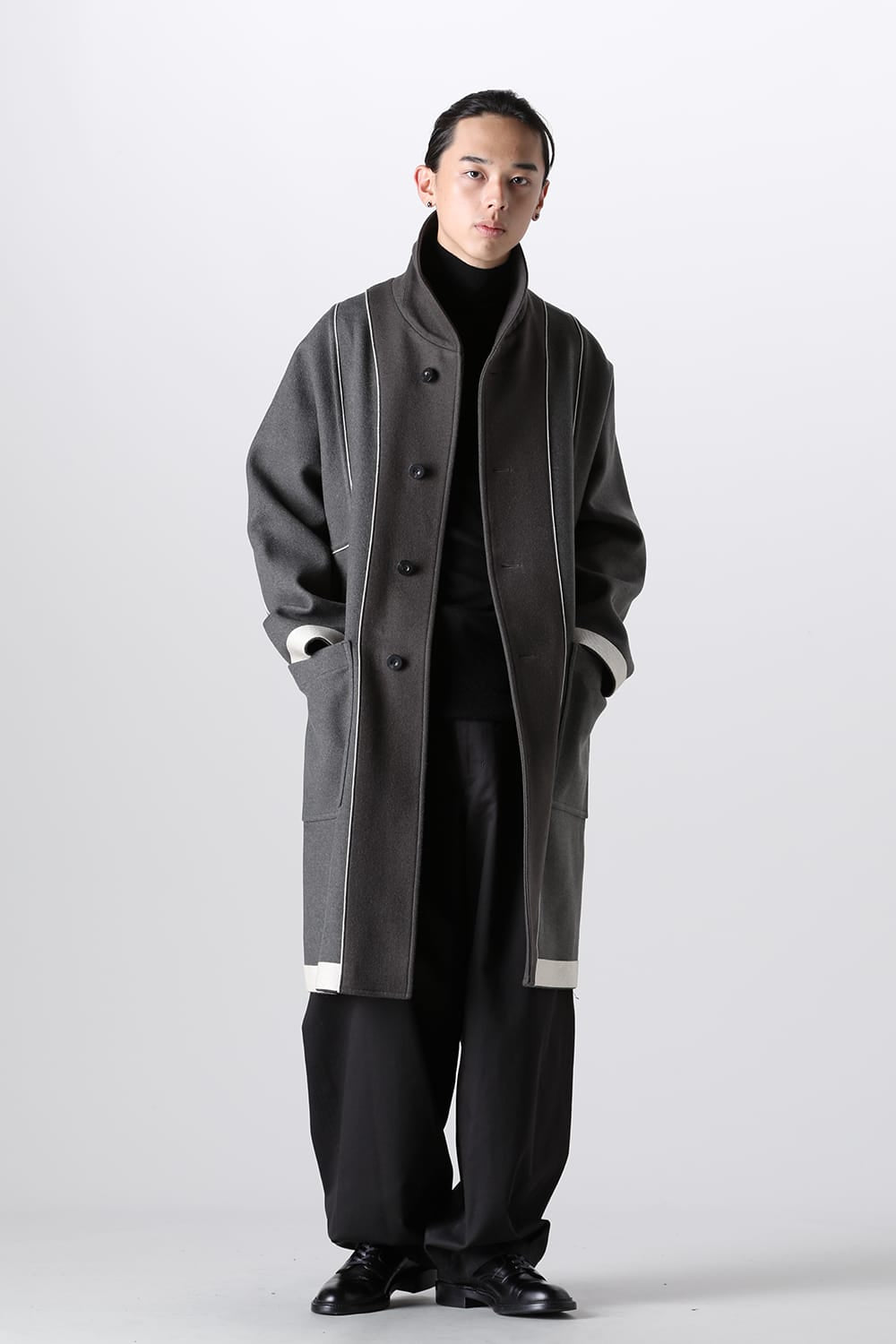 リバーシブル ショールカラーコート