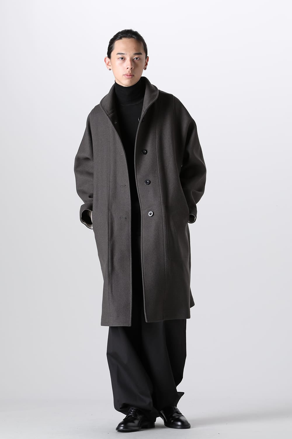 リバーシブル ショールカラーコート