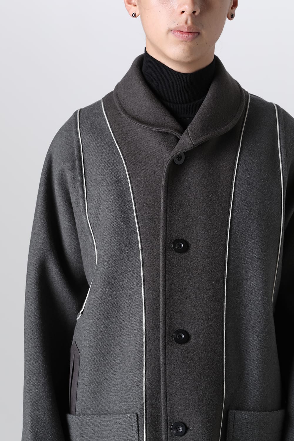 リバーシブル ショールカラーコート