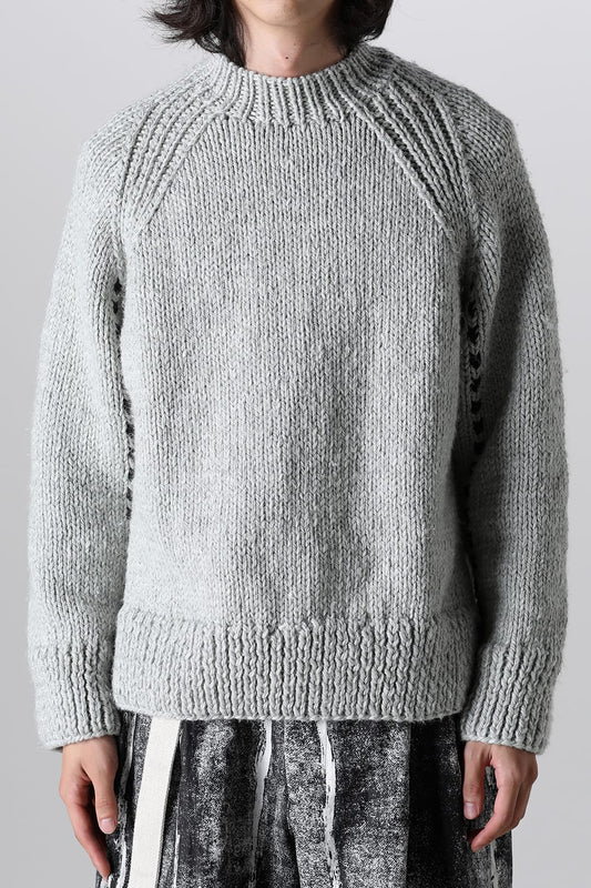 Hand Knit Sweater L.Mint Gray