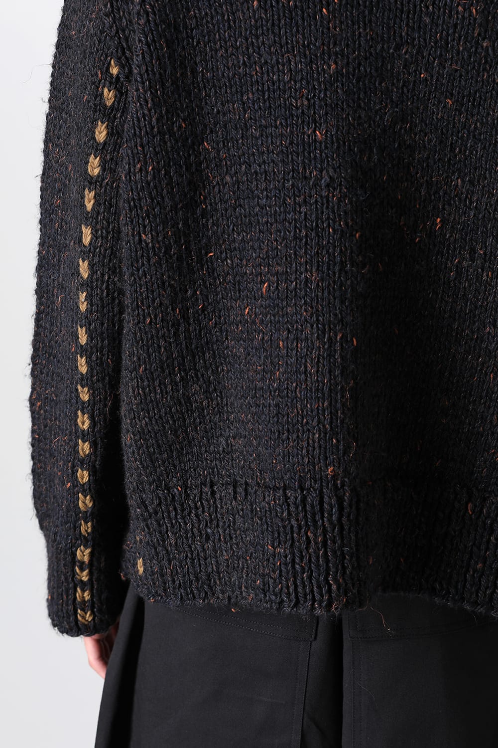 Hand Knit Sweater Orange Navy