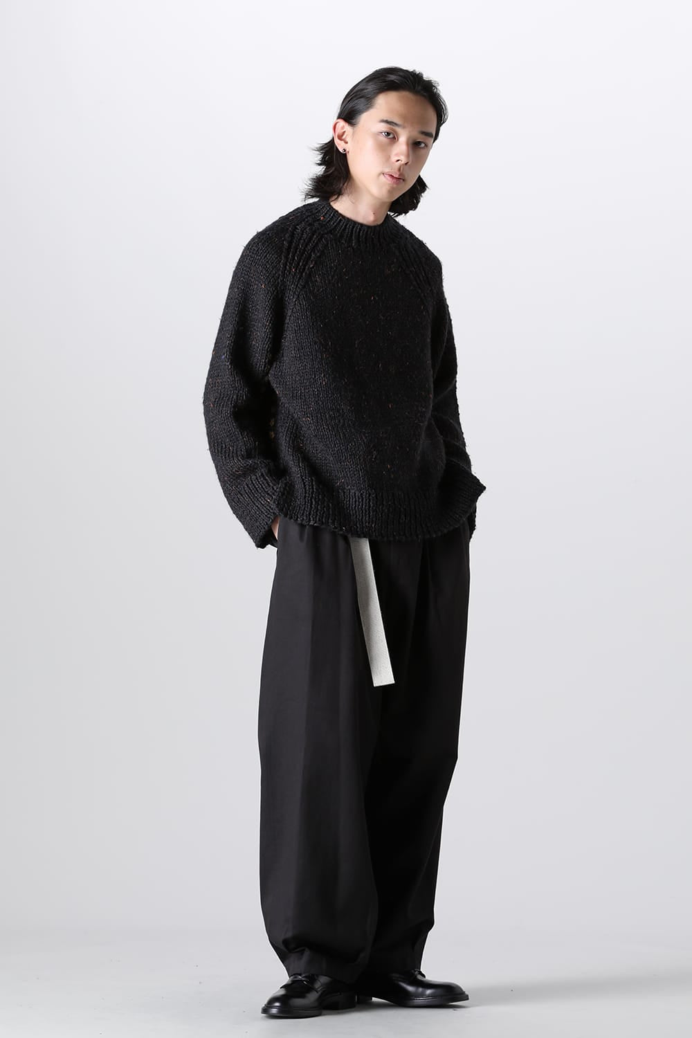 Hand Knit Sweater Orange Navy