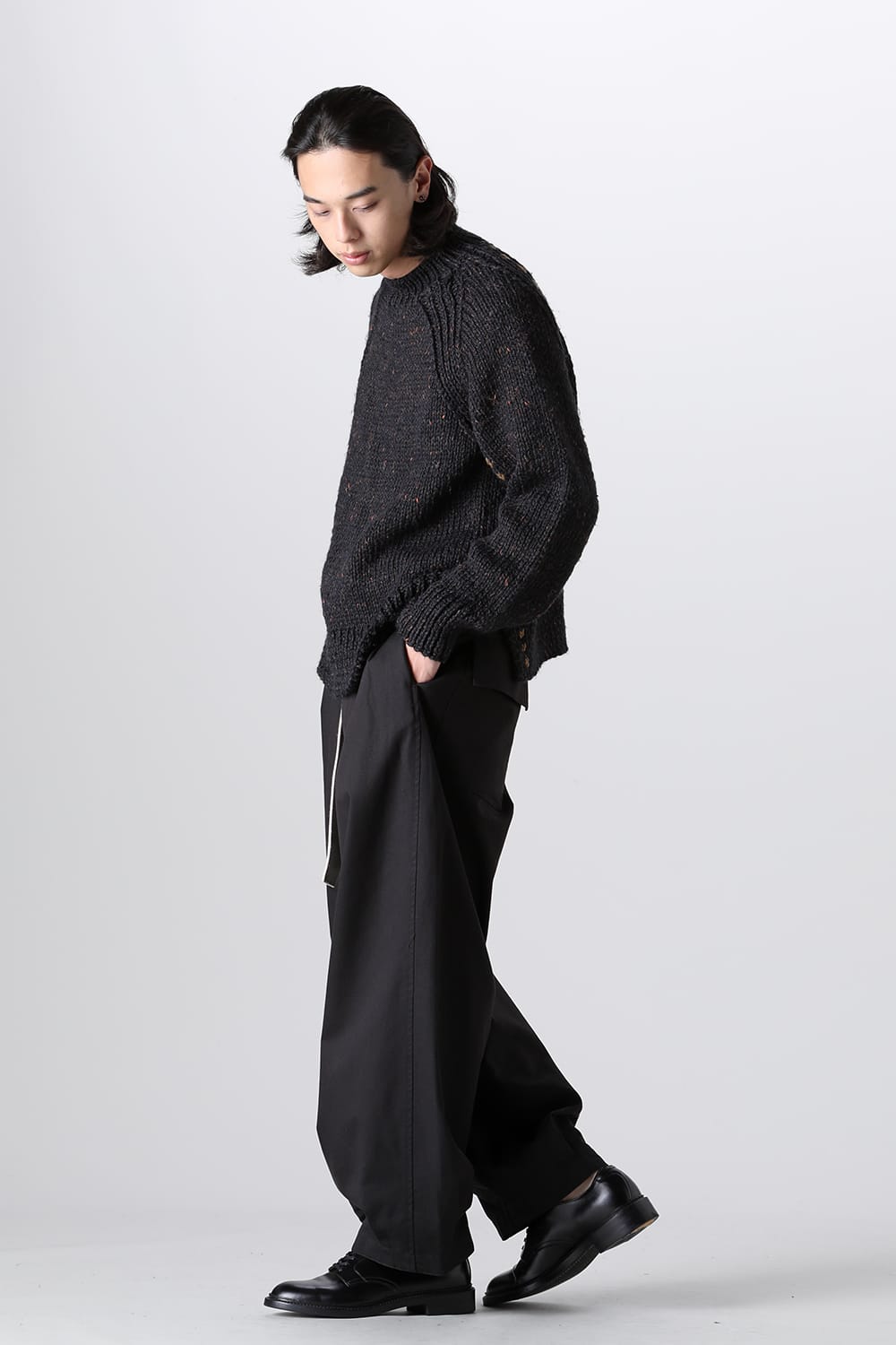 Hand Knit Sweater Orange Navy