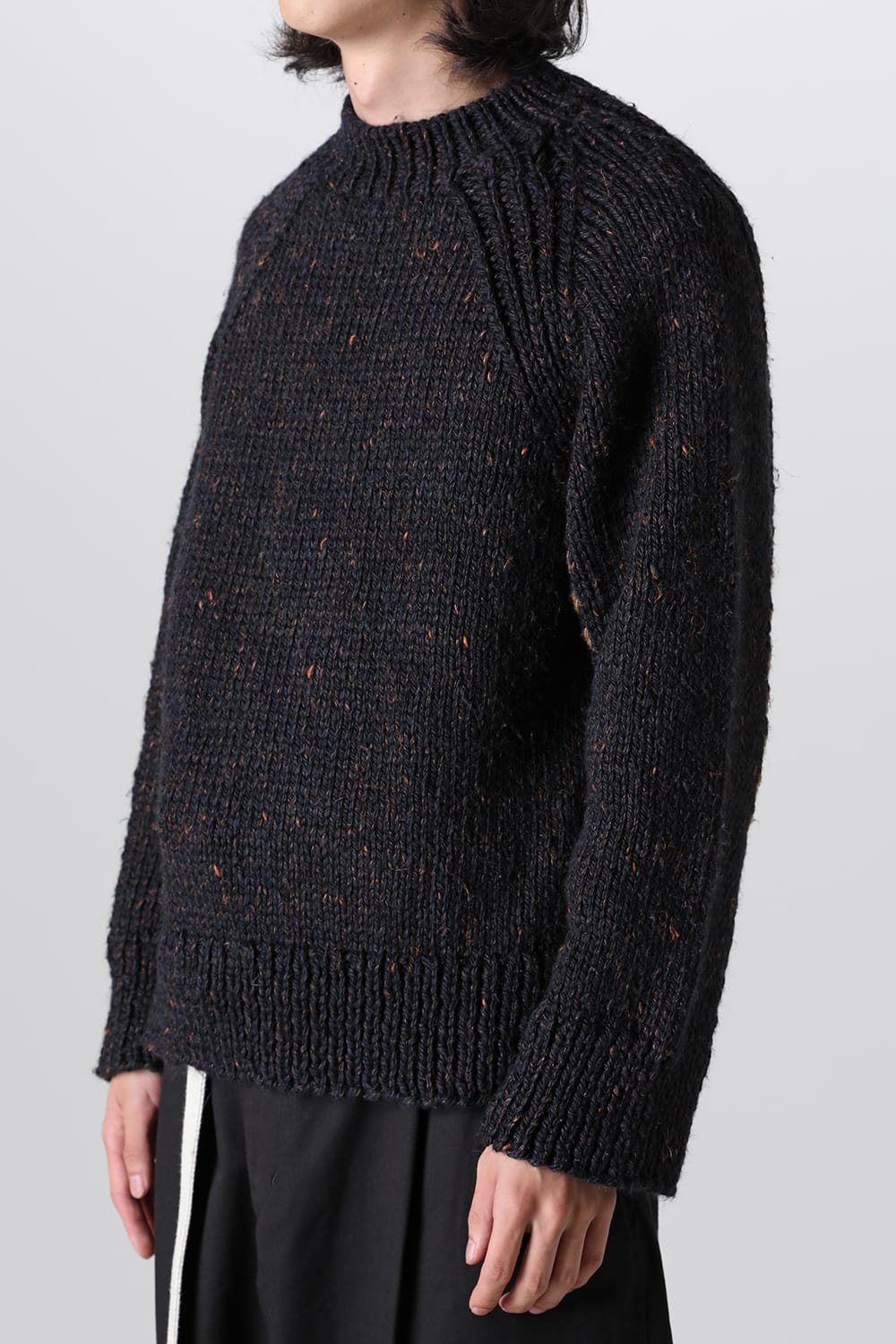 Hand Knit Sweater Orange Navy