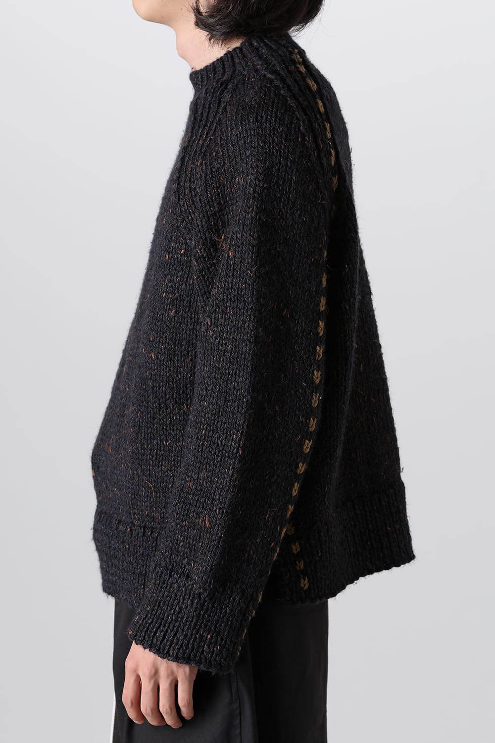 Hand Knit Sweater Orange Navy