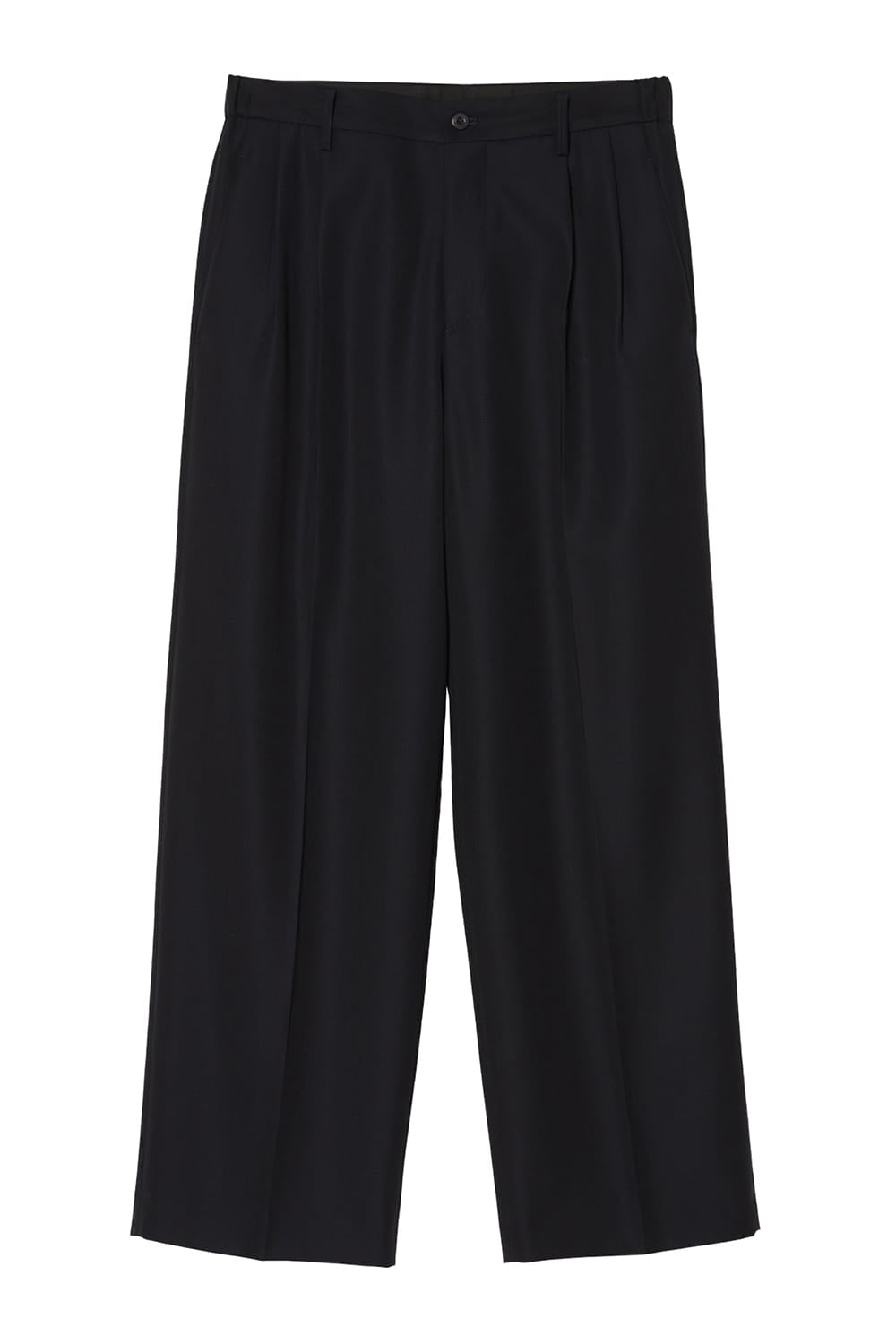 Two Tucks Wide Trousers Dark Navy