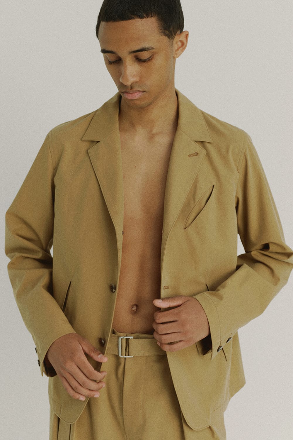 Slash Pocket Jacket Camel