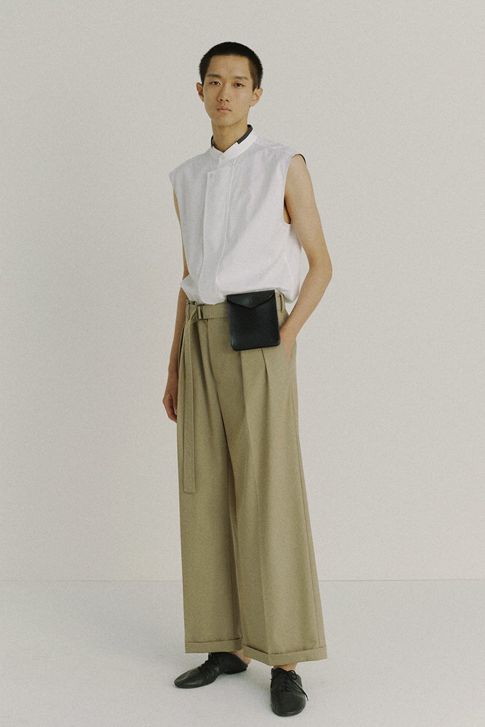 Belted Buggy Trousers  Khaki