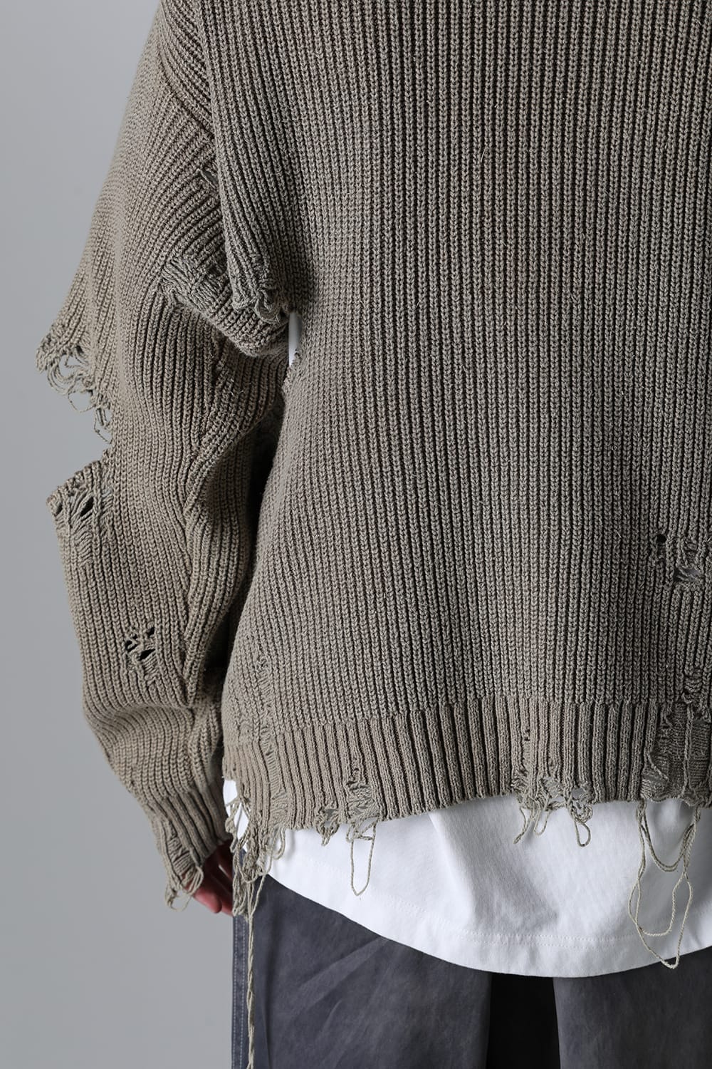 Bleached Knit Pullover Khaki