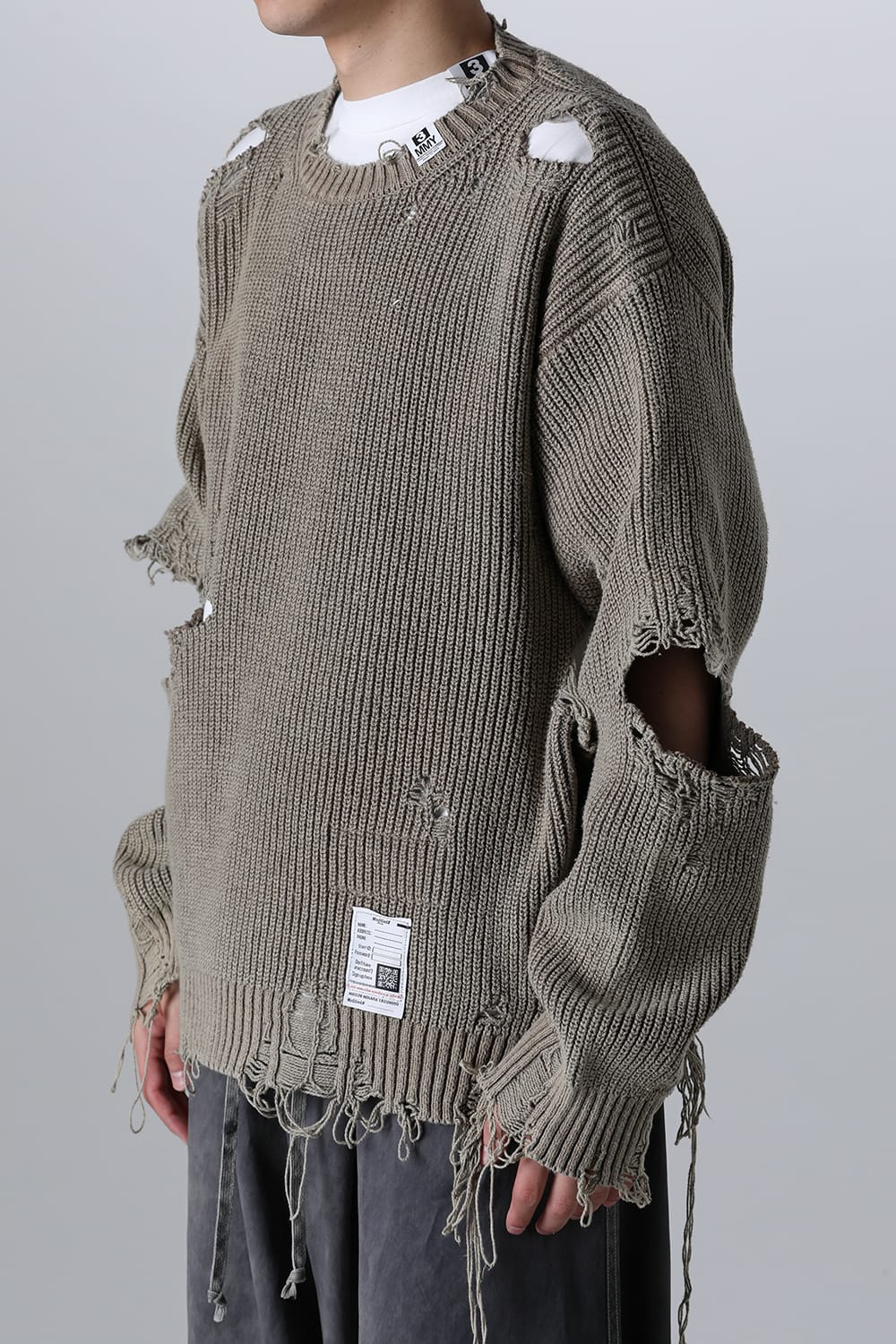 Bleached Knit Pullover Khaki