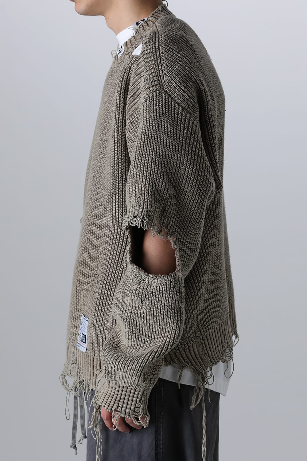 Bleached Knit Pullover Khaki