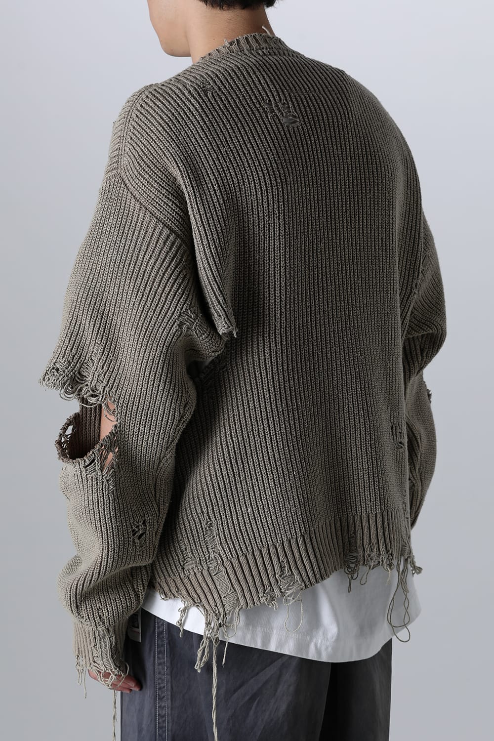 Bleached Knit Pullover Khaki