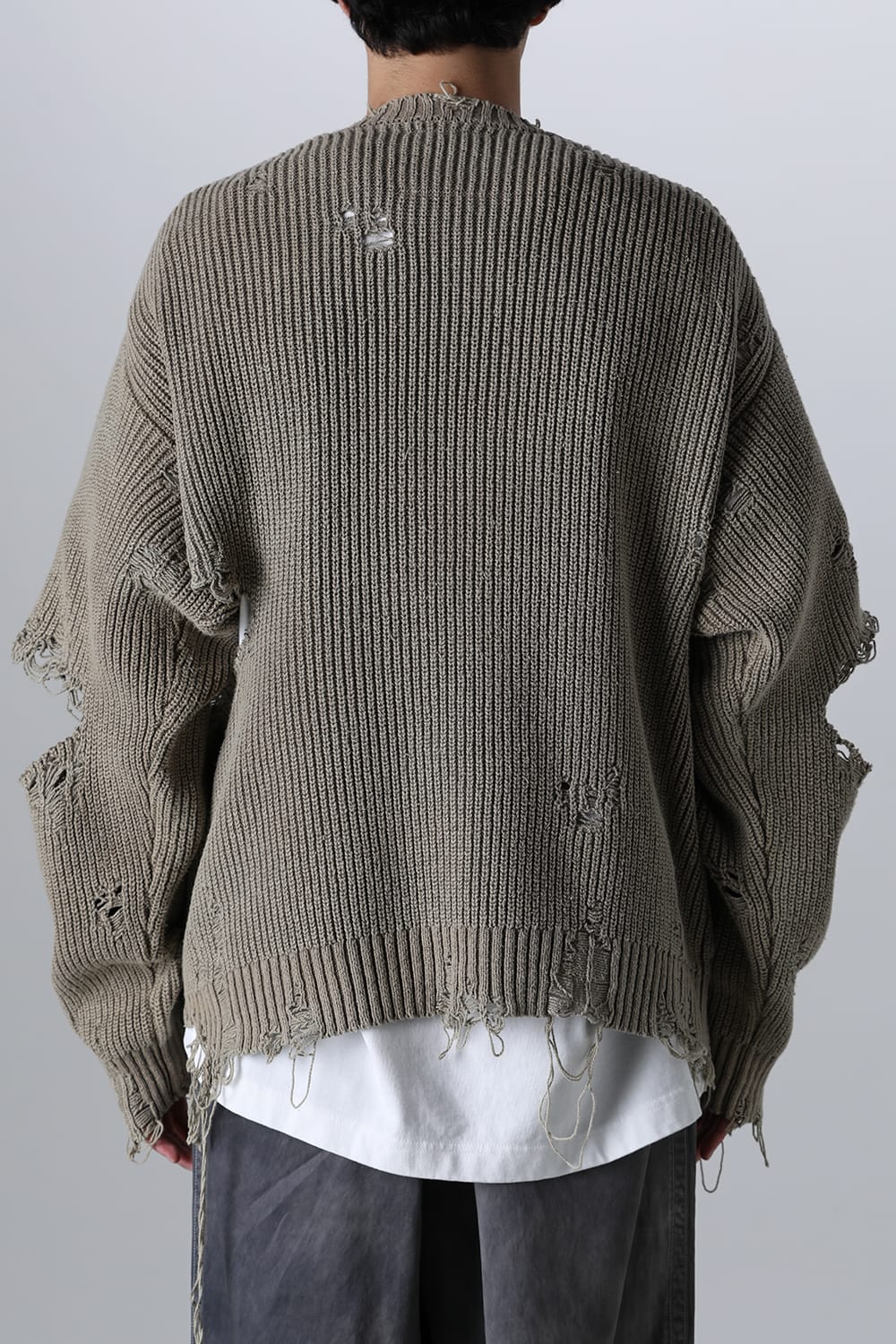 Bleached Knit Pullover Khaki