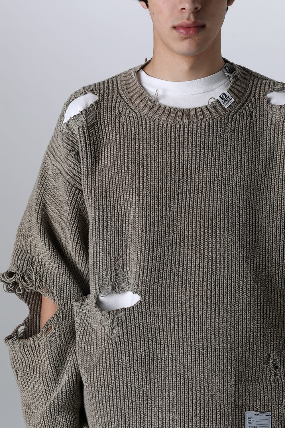 Bleached Knit Pullover Khaki