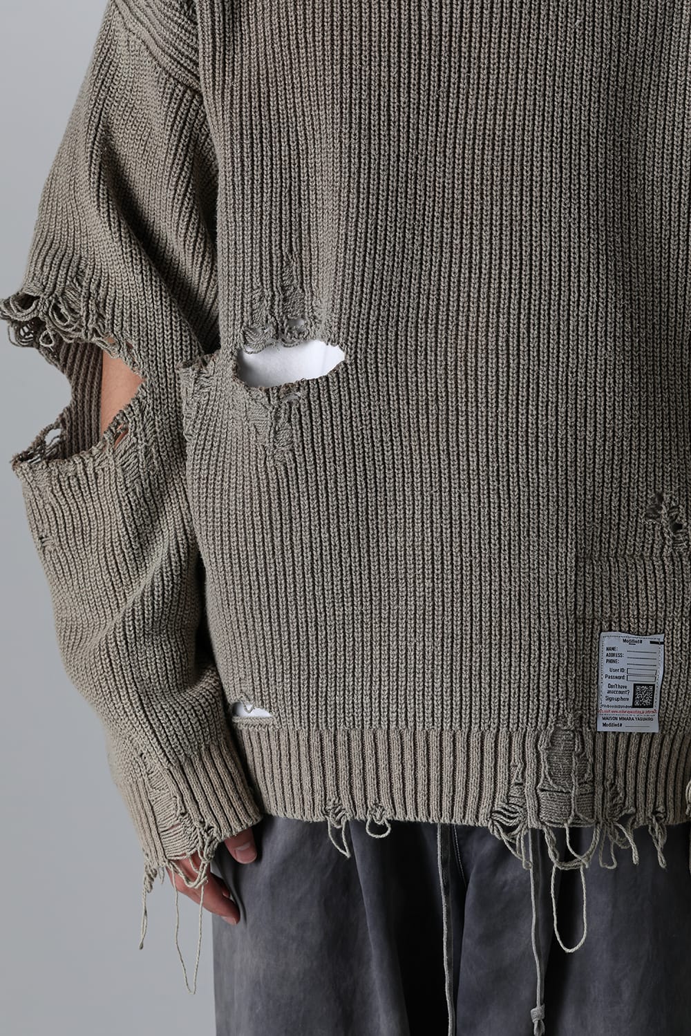 Bleached Knit Pullover Khaki