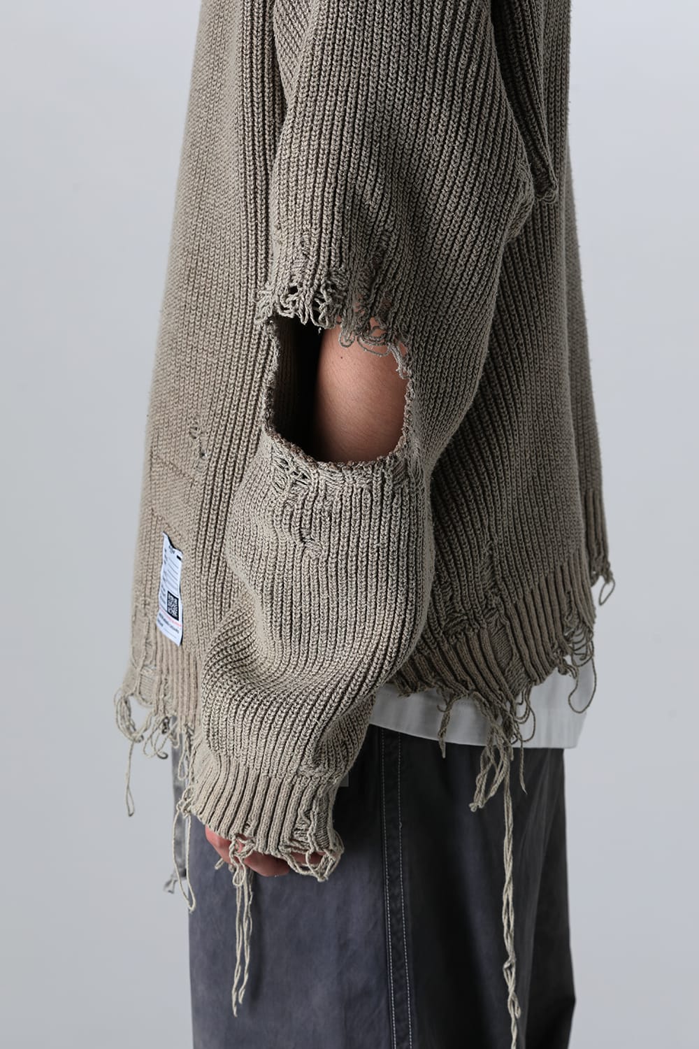 Bleached Knit Pullover Khaki