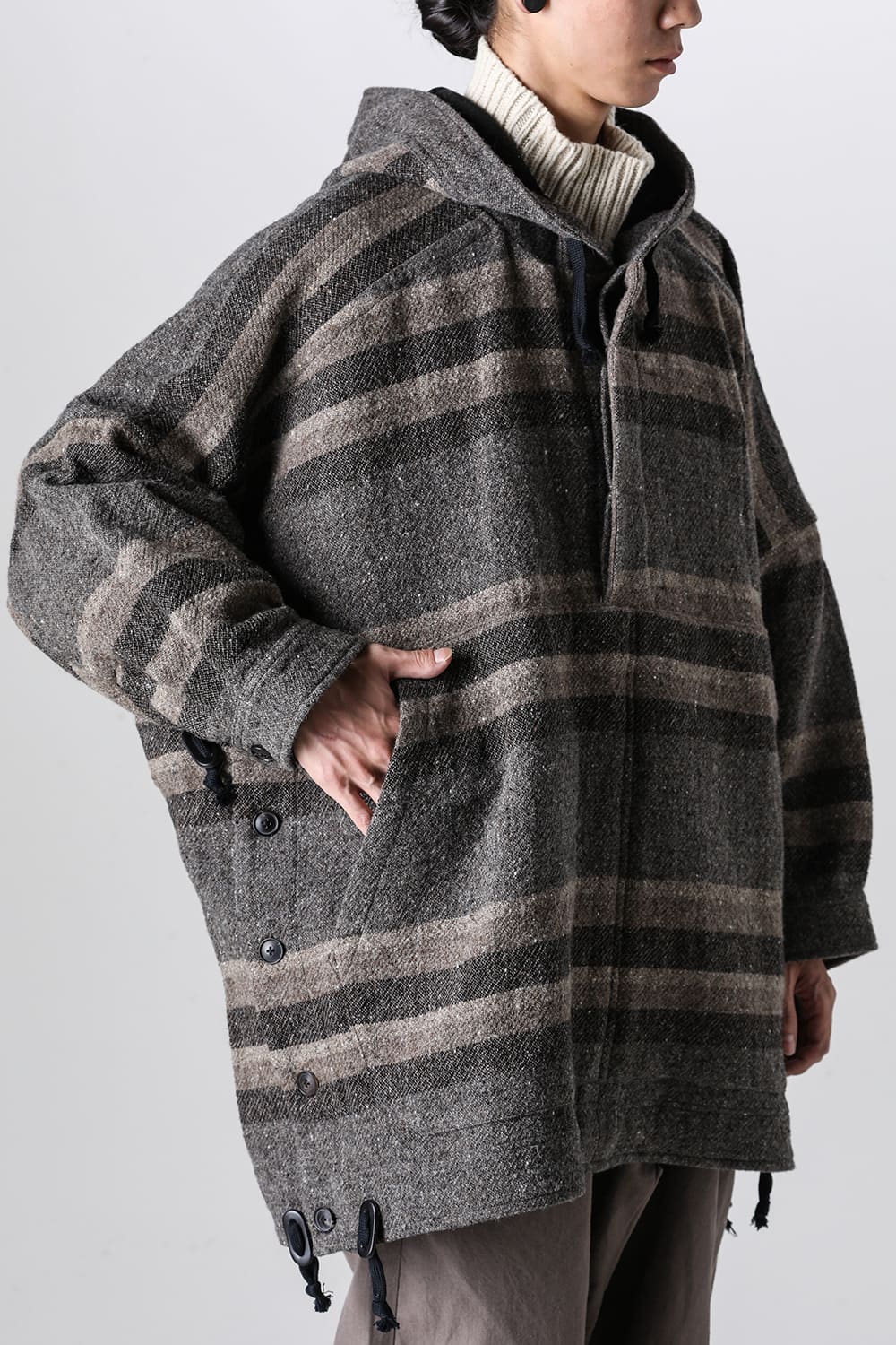 JACKET#54 Bold Stripe  Wool Cotton