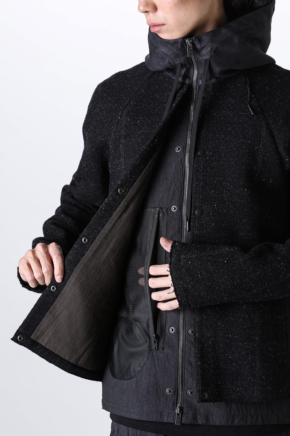 Hooded jacket Shetland wool