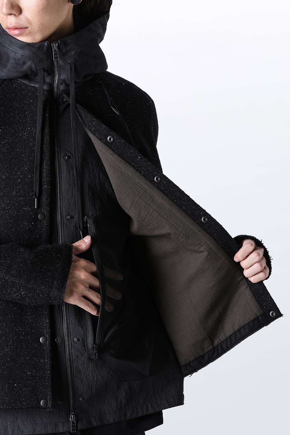 Hooded jacket Shetland wool