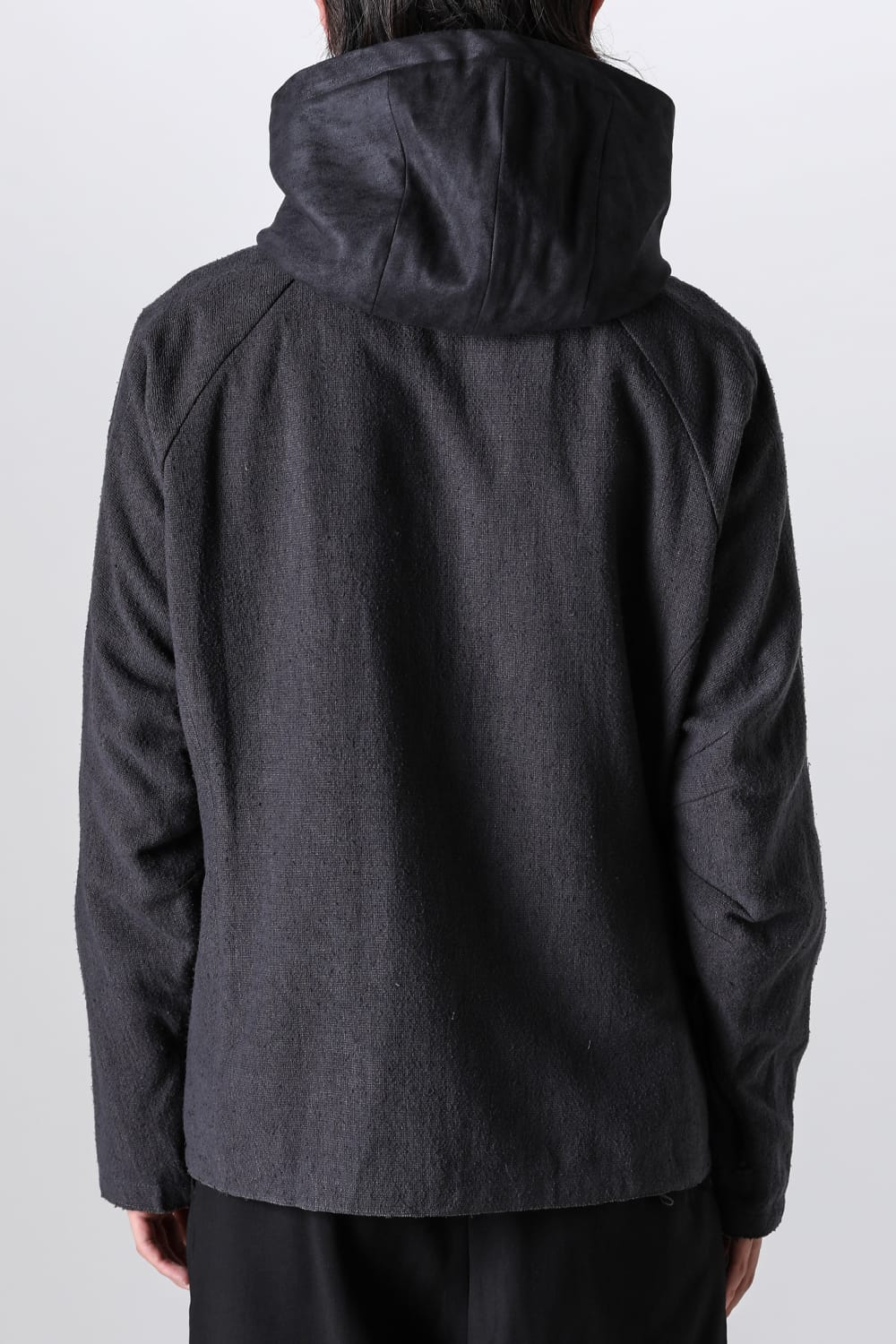 Hooded jacket silk / linen