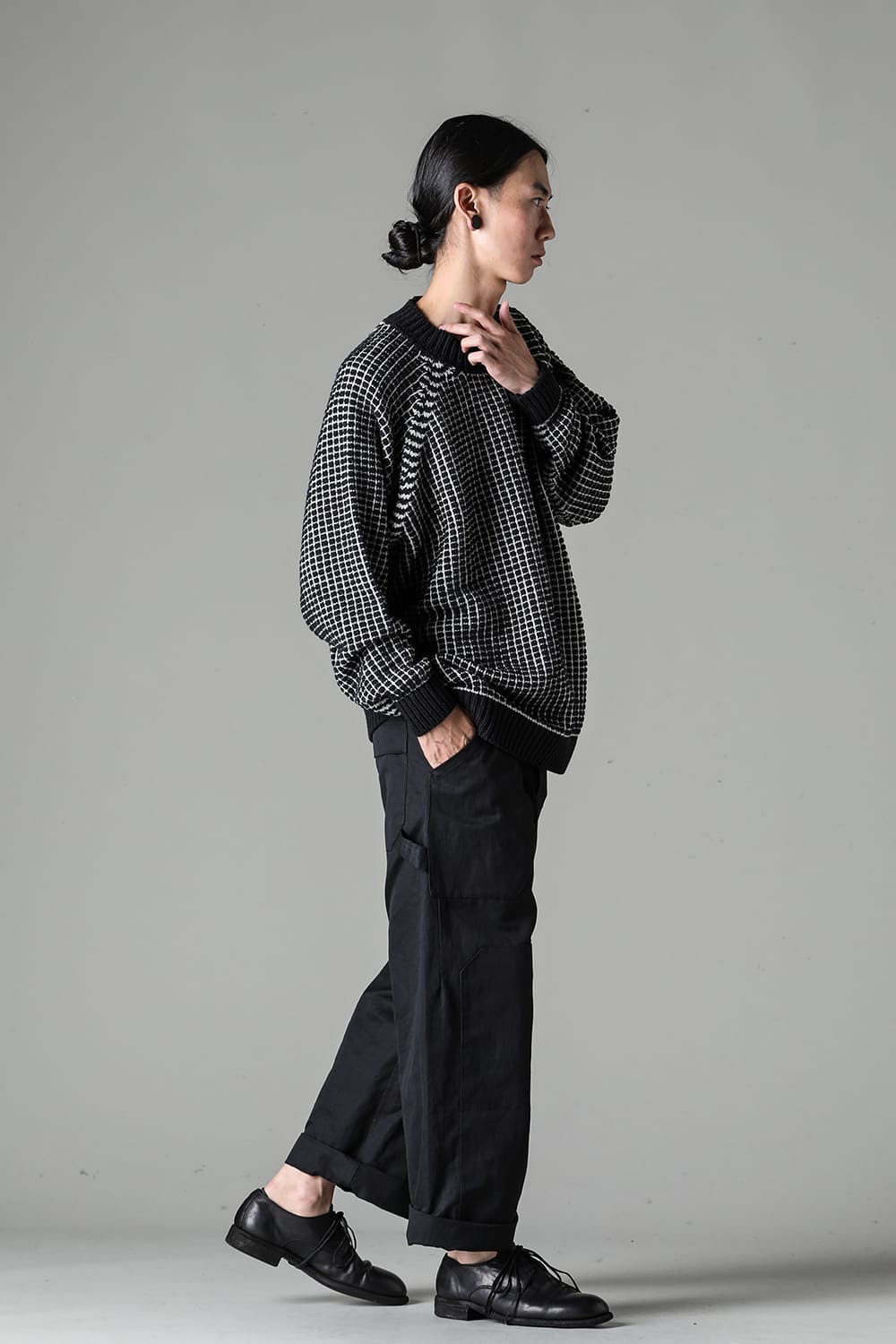 KNIT#60 Pitch Black Natural Lalin