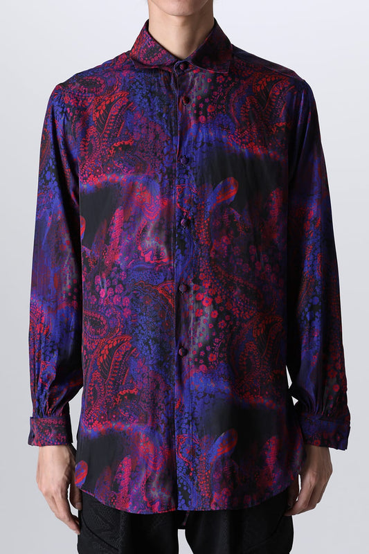 Paisley Print W-Cuffs Shirt Pink&Blue