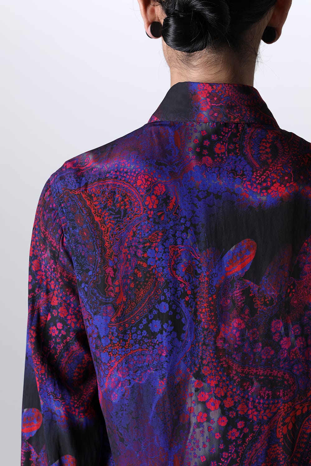 Paisley Print W-Cuffs Shirt Pink&Blue