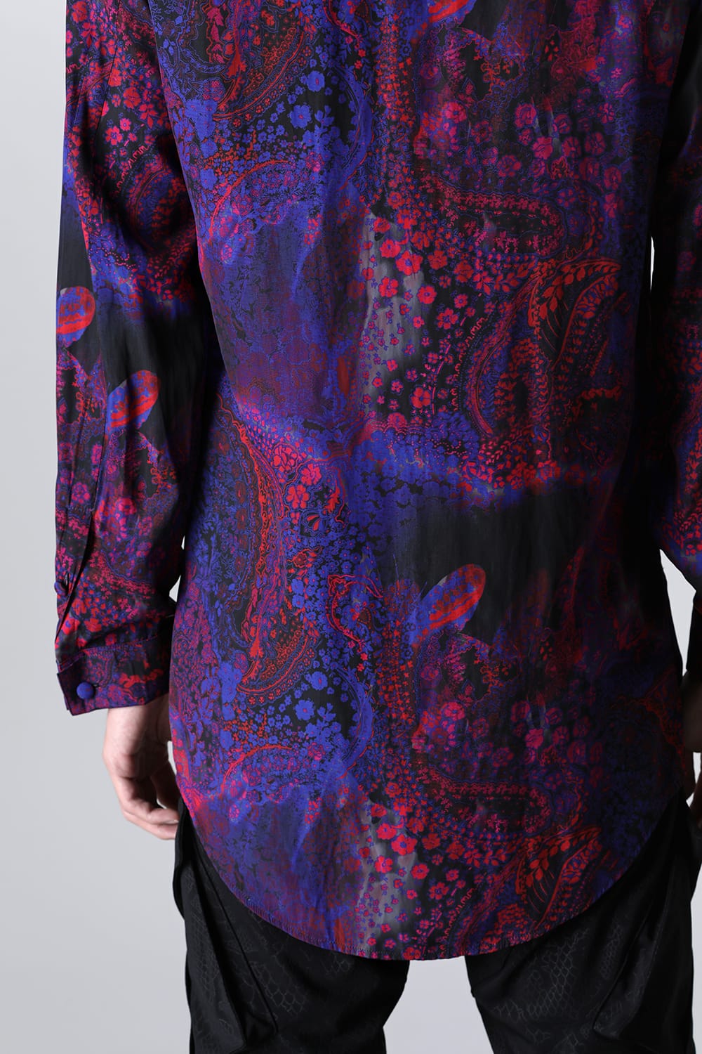 Paisley Print W-Cuffs Shirt Pink&Blue