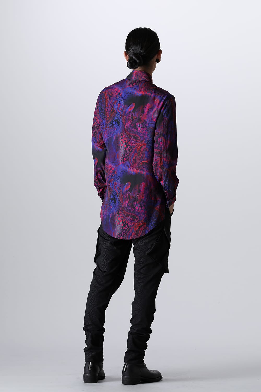 Paisley Print W-Cuffs Shirt Pink&Blue