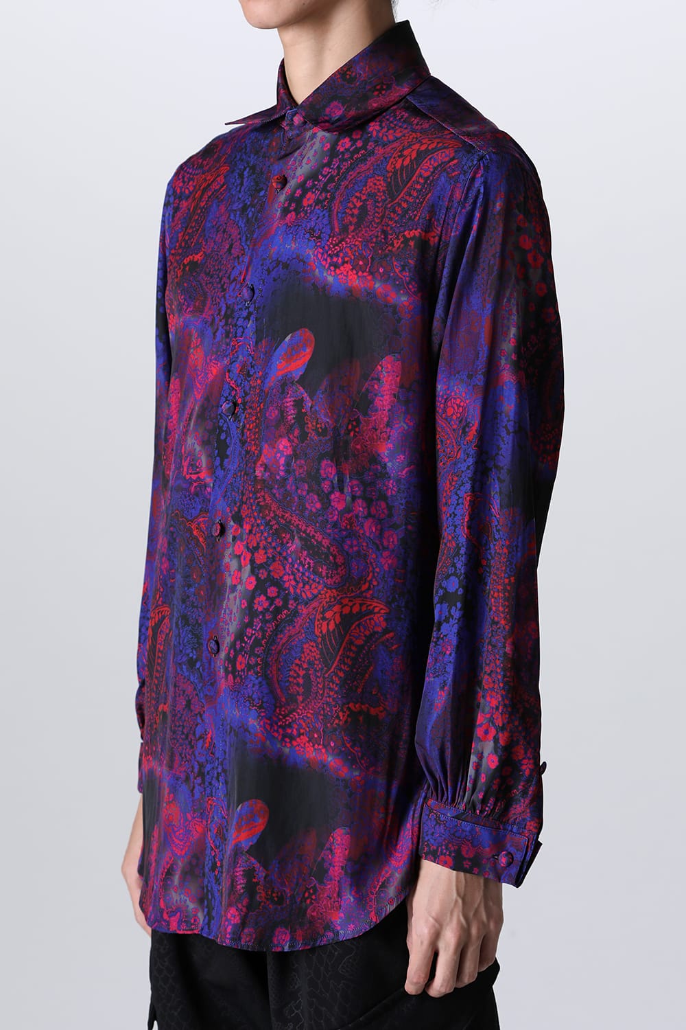 Paisley Print W-Cuffs Shirt Pink&Blue