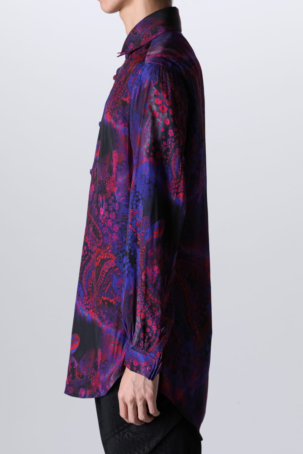 Paisley Print W-Cuffs Shirt Pink&Blue