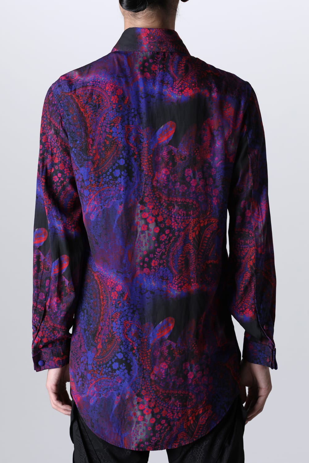 Paisley Print W-Cuffs Shirt Pink&Blue