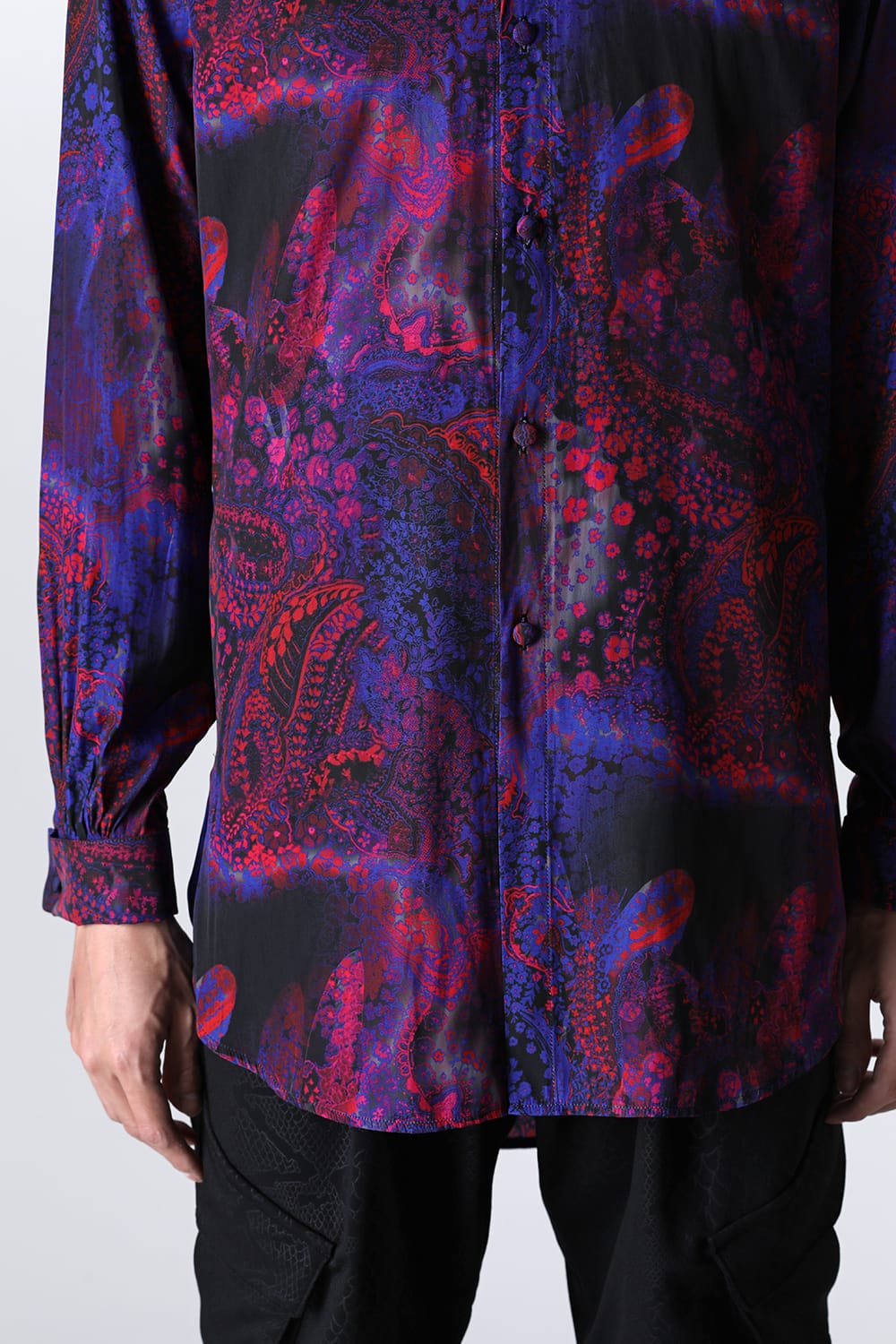 Paisley Print W-Cuffs Shirt Pink&Blue