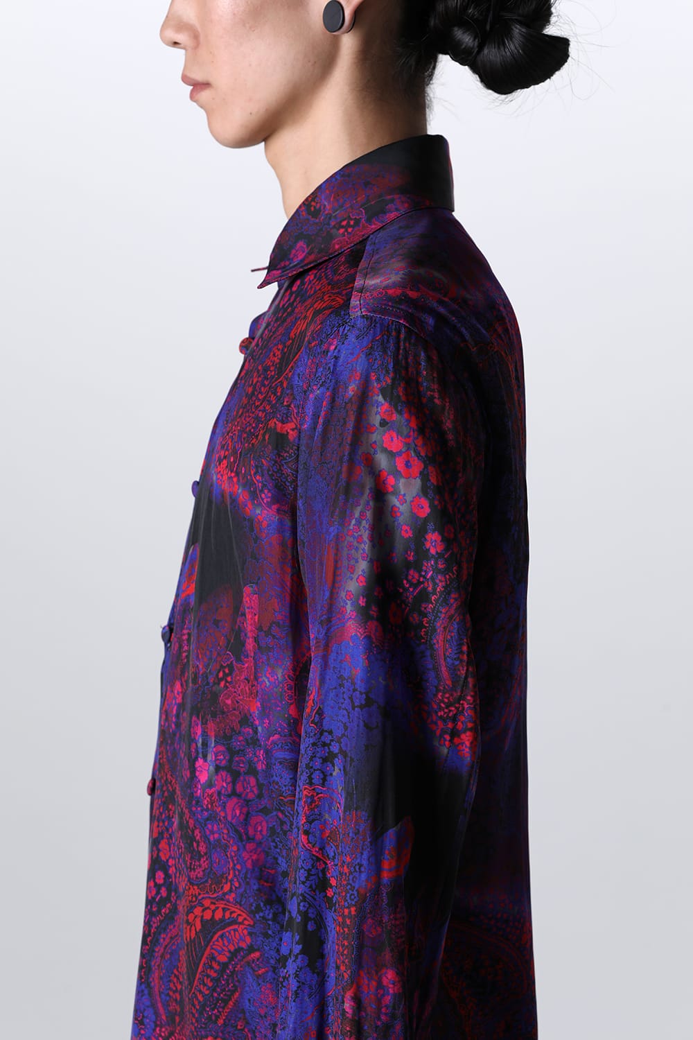 Paisley Print W-Cuffs Shirt Pink&Blue