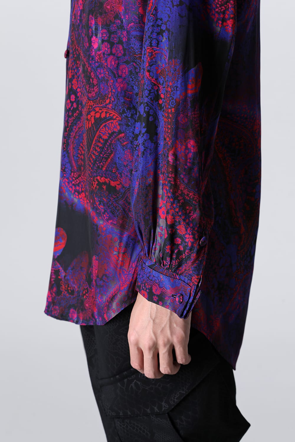 Paisley Print W-Cuffs Shirt Pink&Blue