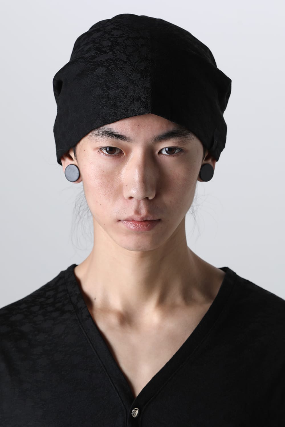 レオパードジャカードジャージー ニットキャップ