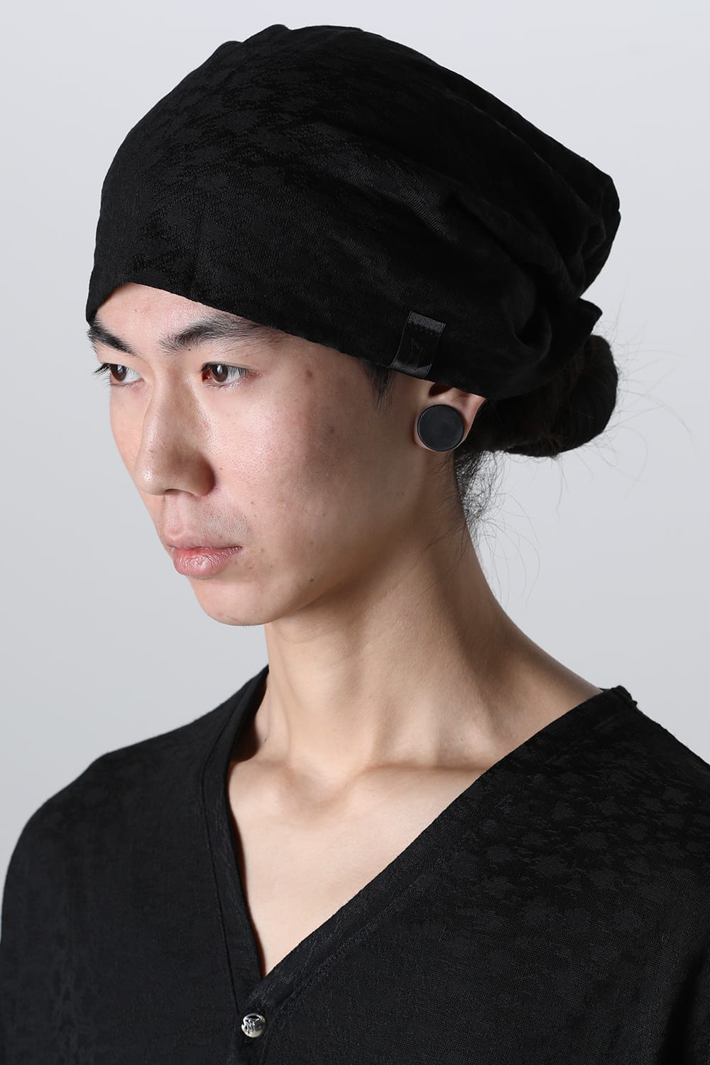 レオパードジャカードジャージー ニットキャップ