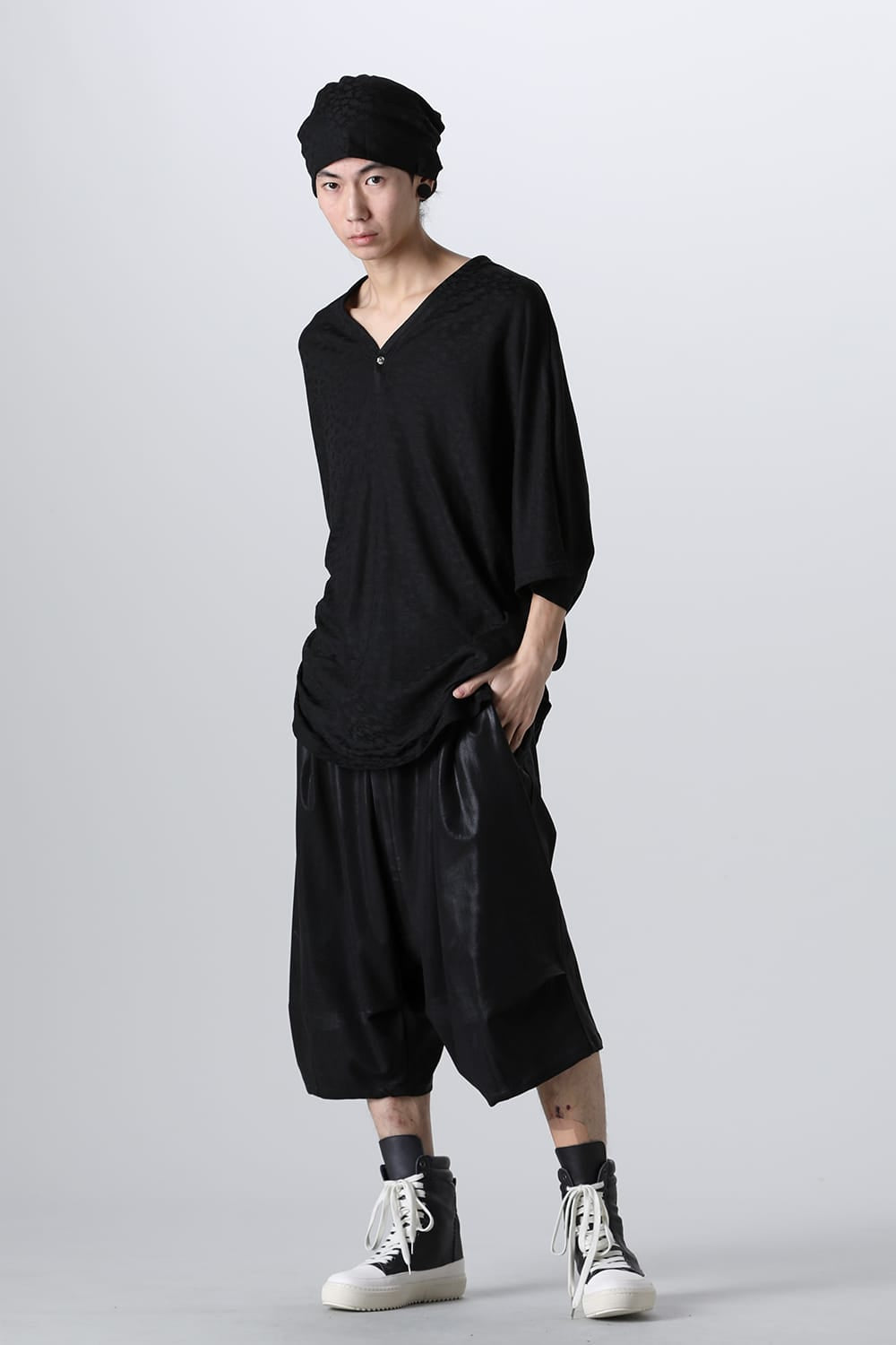 Leopard JQD Jersey Dolman Henry Neck T-Shirt