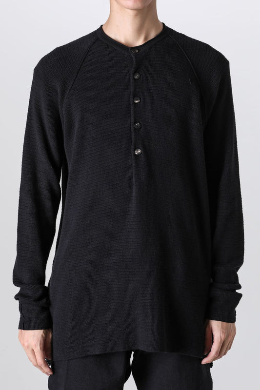 Knit long sleeve cotton / cashmere Black